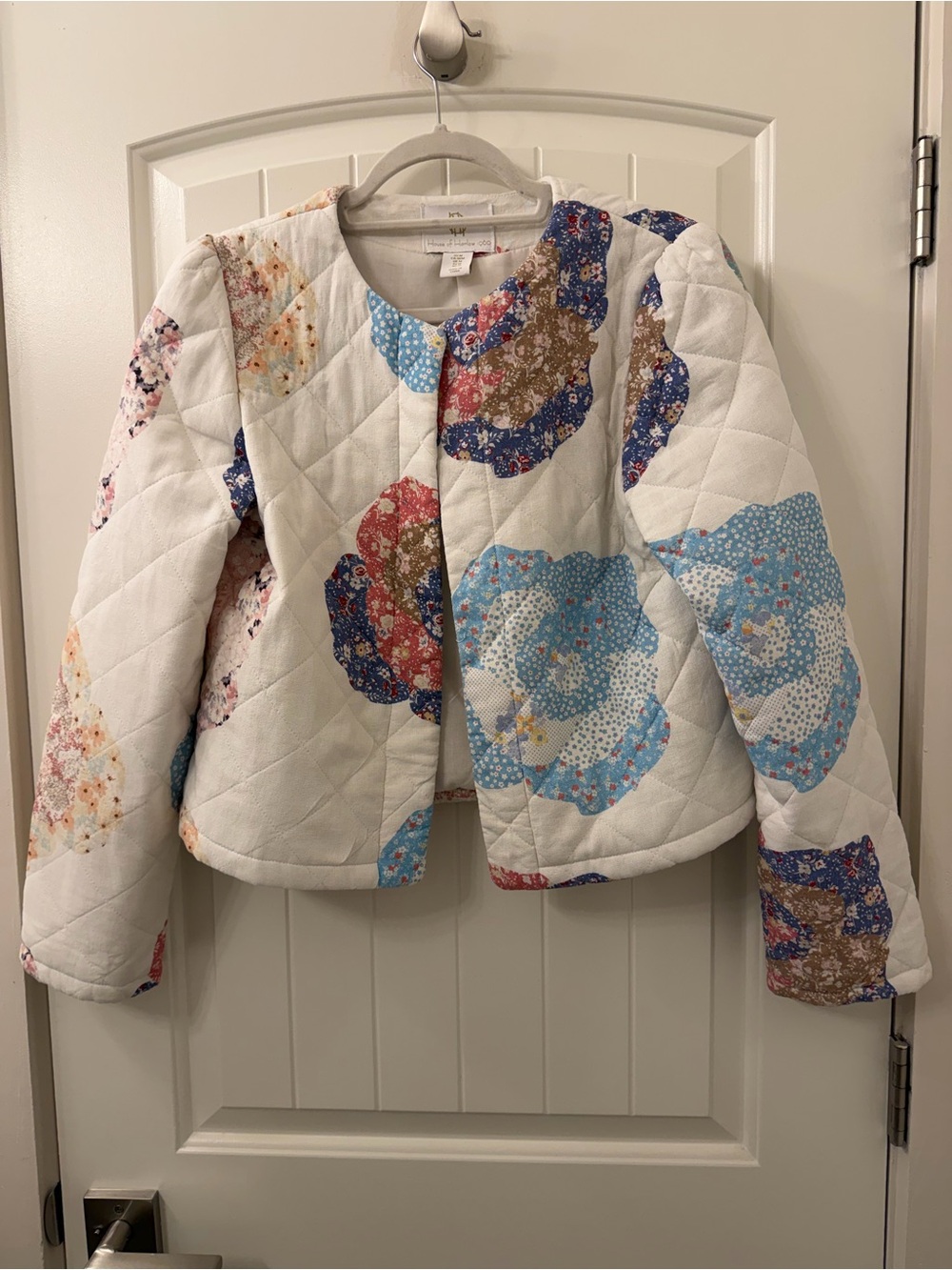 House of Harlow 1960 White Quilted Floral Bomber Jacket